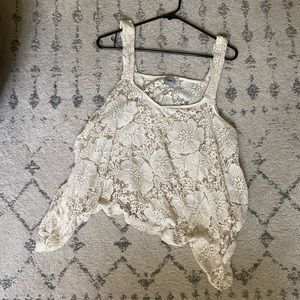 ASOS Crochet cream tank top/off the shoulder top